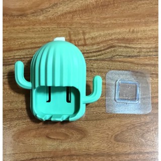 《只愛夾娃娃機小舖》全新.娃娃機商品~可愛仙人掌造型無痕壁貼牙刷架(可吊掛物品)