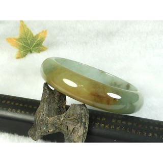 [Disk水晶][婉約典雅]老坑冰種帶黃翡~手鐲KJ-39 (內直徑58mm板寬15mm厚7mm手圍18.5圍)