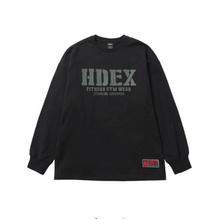 【HDEX】Core Giant Fit 校園風高磅數純棉長袖上衣 黑色
