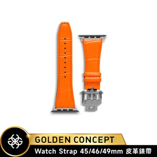 Golden Concept Apple Watch 45/46mm 49mm 橘色皮革錶帶 WSA-CE-OR-TTG
