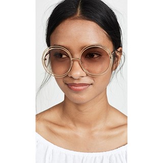 【折扣現貨】正品CHLOE 圓框 金屬大框 太陽眼鏡 墨鏡 金色 CE114SC