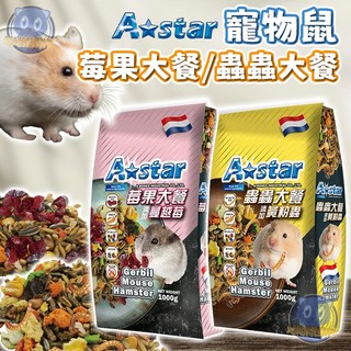 荷蘭 ASTAR 倉鼠飼料 莓果大餐 蟲蟲大餐 倉鼠主食 全鼠飼料 倉鼠 沙鼠 全鼠類適用 穀物飼料 現貨 1KG