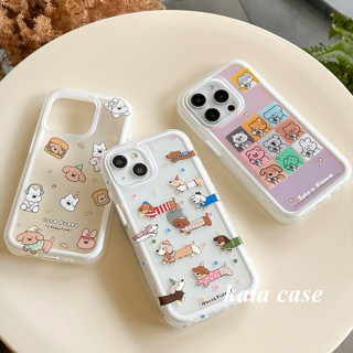 韓國高品質卡通臘腸狗二合一磨砂手機殼 適用 iPhone 16 15 14 13 Pro Max i15Pro保護殼