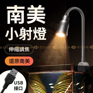 宏洋水族【USB 可調節 南美小射燈】南美燈 魚缸投射燈 水族射燈 LED燈 溪流缸燈 水草燈 水族夾燈 照射燈