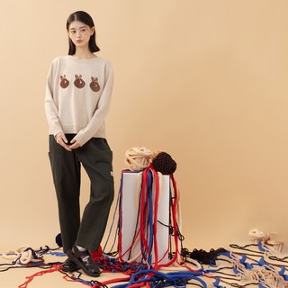 【MOSS CLUB】中線剪接貼口袋直筒長褲 綠 卡
