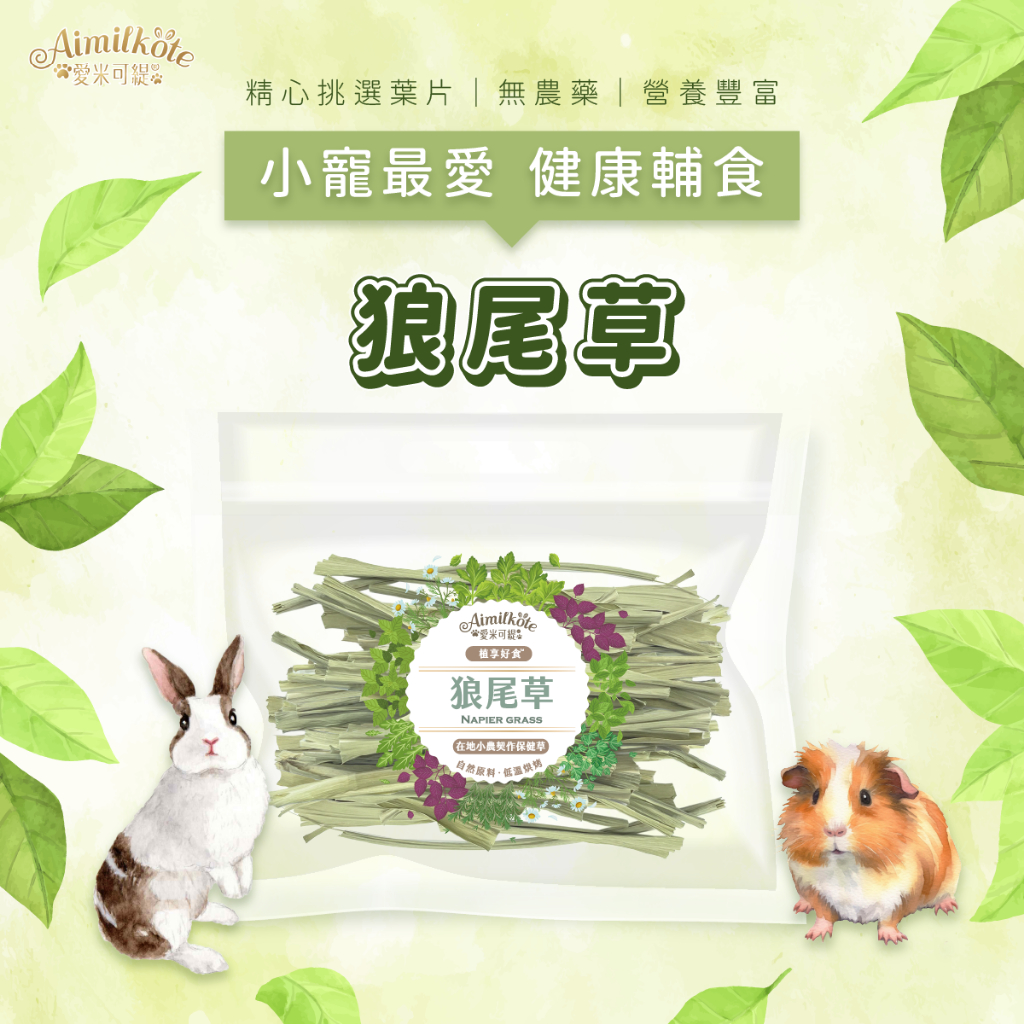 【愛米可緹】狼尾草15g 無農藥 烘乾保健草 小動物點心 小寵專用 兔子零食 天竺鼠零食 倉鼠 龍貓 陸龜