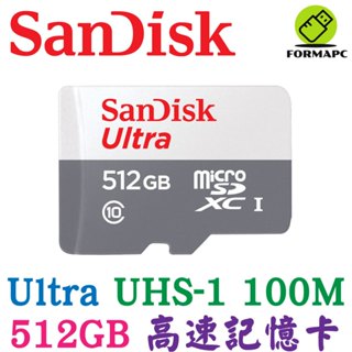 SanDisk Ultra MicroSDXC microSD 512G 512GB TF 100MB 高速傳輸 記憶卡