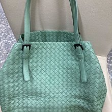 BOTTEGA VENETA BV 編織 小羊皮 鼠尾草綠 肩背 購物 托特包
