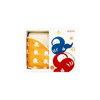 nizio 滿福寶系列-小蘑菇天然棉紗4in1-黃色｜ 浴巾/浴袍/包巾/圍裙【新生禮/彌月禮/寶寶出生禮】