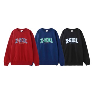 X-girl COLLEGE LOGO CREW SWEAT TOP 學院風LOGO大學T【105223012010】