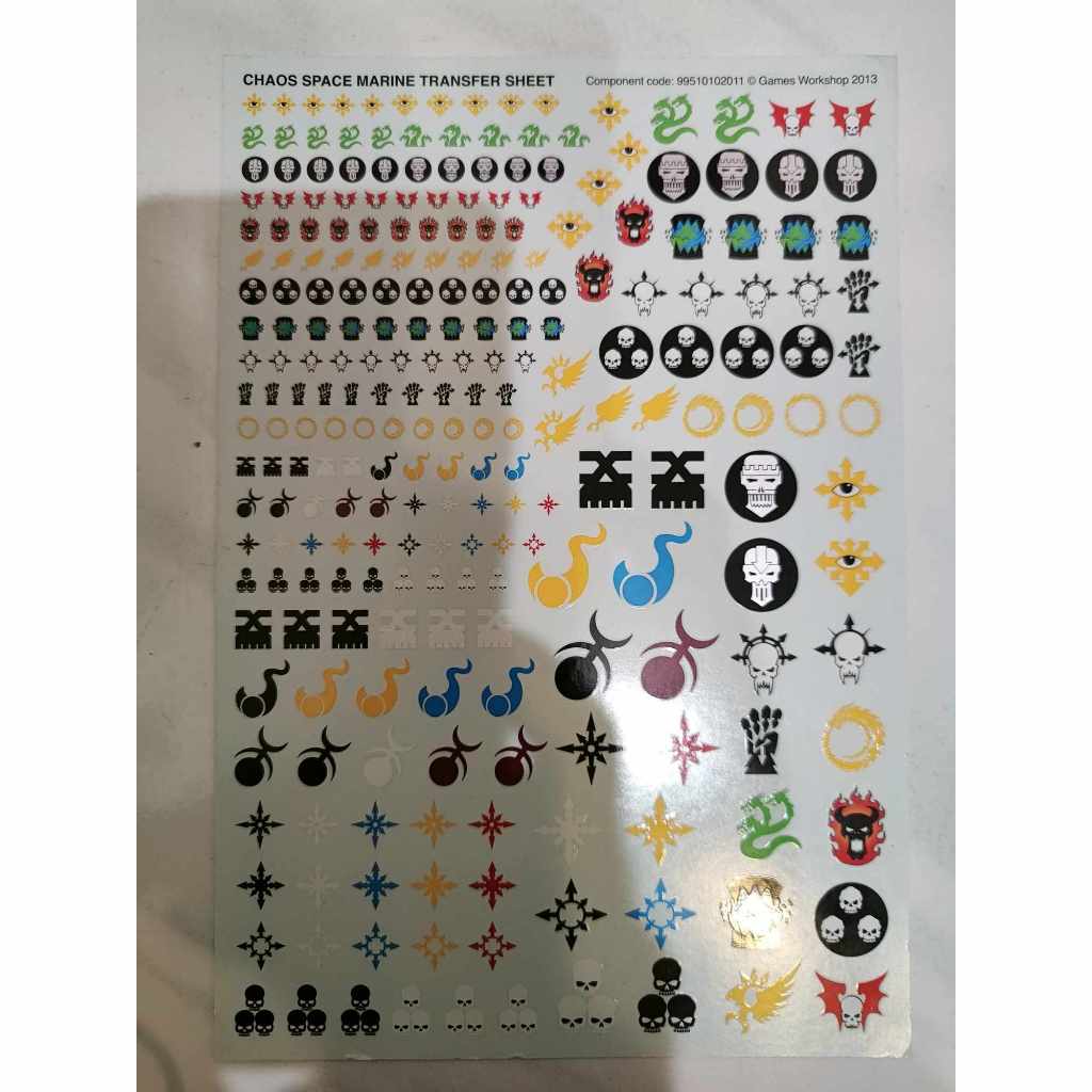 戰鎚40K 渾沌星際戰士 水貼 Chaos Space Marines Transfer Sheet 帝皇之子 吞世者