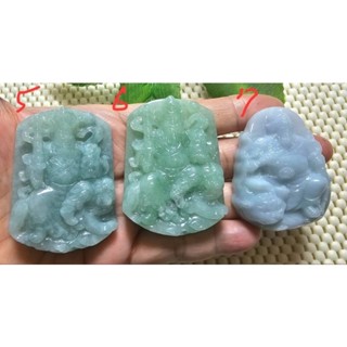 天然A貨翡翠 武財公 武財神 趙公明玉珮 坐騎黑虎 送綁繩 種水漂亮。每日一物優惠價