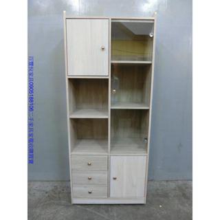 新竹二手傢俱◎百豐悅2手傢俱-全新新品出清 白橡色76三門三抽書櫃 展示櫃 收納櫃 置物櫃 臺中2手傢俱 龍潭二手傢俱
