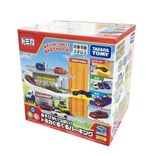 Tomica 旋轉停車塔(附小車)💗TOMICA新巨無霸貨機 可收納小汽車 多美小汽車 飛機 TOMY 場景組