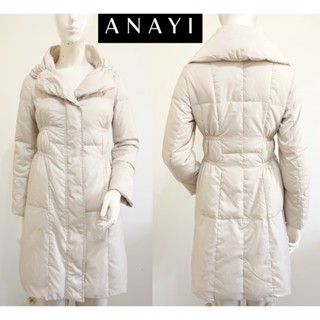 ☆一身衣飾☆ 日本頂級貴婦品牌【ANAYI】米色 女王領 90%羽絨 又輕又暖 羽絨大衣外套~直購價2999~🍰室
