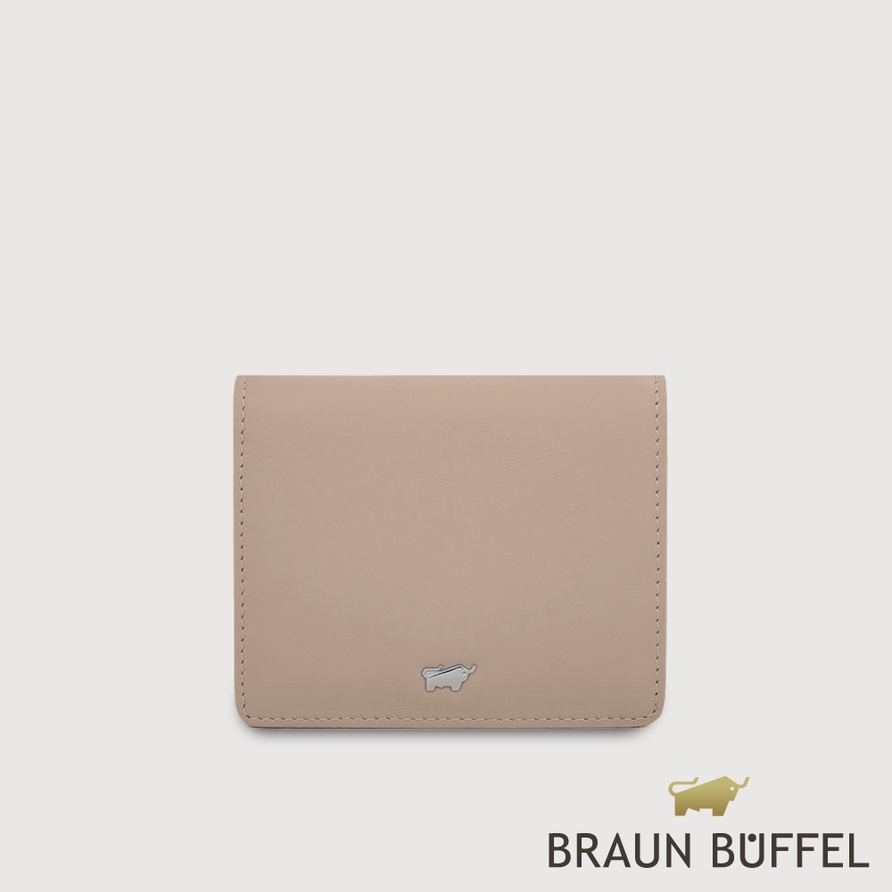 【BRAUN BUFFEL 德國小金牛】台灣總代理 維那斯-B 3卡兩折短夾-奶茶棕/BF849-401-SVM