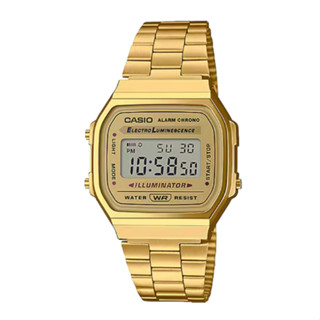 【CASIO】魷魚遊戲金款%卡西歐復古時尚流行金錶 A168WG A168WG-9W 防水宏崑時計 臺灣公司貨保固一年