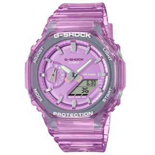 【CASIO 卡西歐】G-SHOCK 晶透時尚粉 半透明八角形錶殼 GMA-S2100SK-4A 42.9mm
