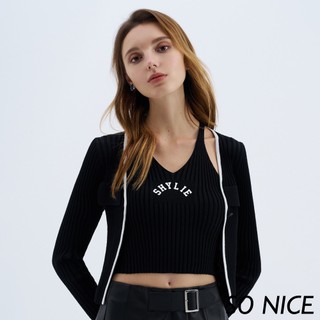 SO NICE【特惠】個性假兩件滾邊針織上衣｜都會時尚女裝【29340002】