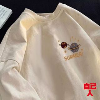 【自己人】潮流ins簡約印花上衣 M~8XL大尺碼 短袖T恤 印花上衣 圓領上衣 半袖上衣 T恤 男裝 ATKT2657