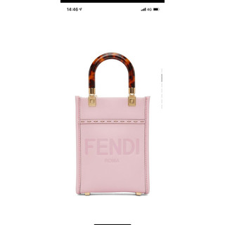 FENDI Mini Sunshine Shopper 迷你 托特包 肩背包 斜背包 粉色 粉紫