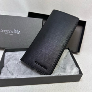 Crocodile鱷魚專櫃皮件Wlen系列 多卡 內拉鍊 二折長夾 防刮紋牛皮0103-10401-01 黑色$2600