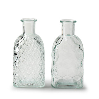 荷蘭Jodeco Glass玻璃花器/ R&B窄口壓紋/ 透明/ 隨機出貨/ 高13.5 cm eslite誠品