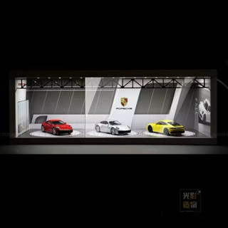 《64SHOP》 光影造物｜主題式單層可堆疊展示盒｜USB線控LED燈｜1/64比例 模型車場景