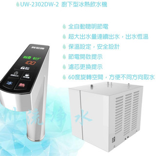 ☁川流淨水☁賀眾牌 UW-2302DW-2 賀眾廚下型冰熱飲水機~有問有便宜