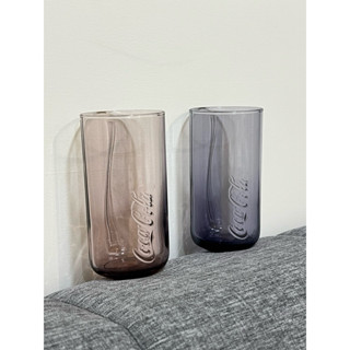 可口可樂 玻璃杯 水杯 果汁杯 收藏良好 紫灰色 摩卡色