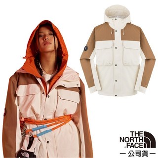 【北臉 The North Face】中性 男 女 防風透氣 連帽防水外套 DRYVENT 登山外套 沙丘白 8CAW