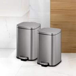Sensible Eco Living 12L Eko Living 踏板式垃圾桶11.7公升不鏽鋼垃圾桶2入