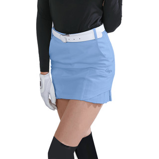 【GoPlayer】女彈性腰高爾夫褲裙-淺藍 (高爾夫短裙運動速乾免燙彈力Golf球褲)
