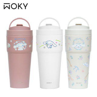 【WOKY X 三麗鷗】大耳狗聯名渾圓杯雙層陶瓷750ml (二代防漏-附矽膠吸管)