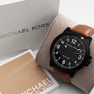 美國百分百【全新真品】Michael Kors 手錶 MK8502 MK 男錶 不鏽鋼 皮革錶帶 黑色錶面 J798