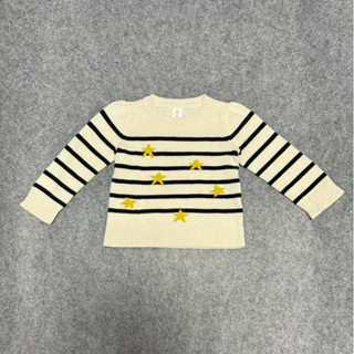 二手商品 baby Gap 幼童 女孩 小童 星星🌟米色條紋針織上衣 3Y