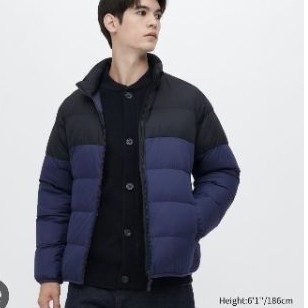 男裝日本購回UNIQLO ULTRA LIGHT DOWN 3D剪裁深藍色輕薄款保暖羽絨外套尺寸M