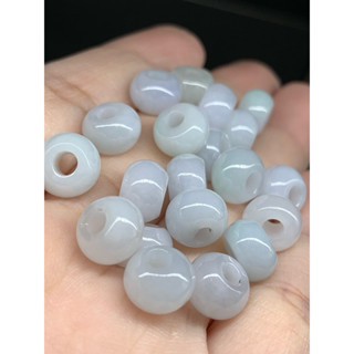 J.S精品珍寶「天然翡翠」 P大孔算盤珠 手作配件 孔徑3.2mm