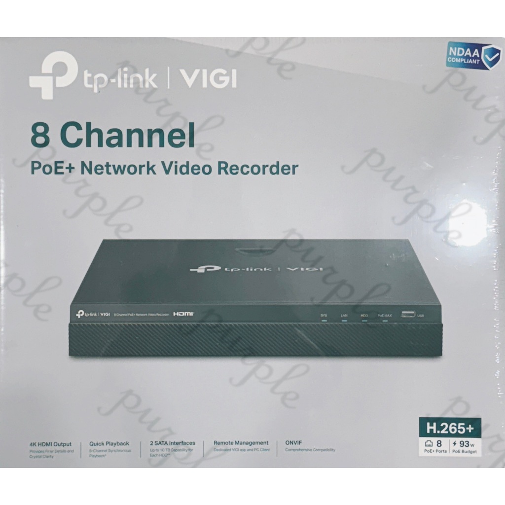 現貨 tp-link VIGI NVR2008H-8MP 8路 POE網路監控主機 監視器主機 NVR主機