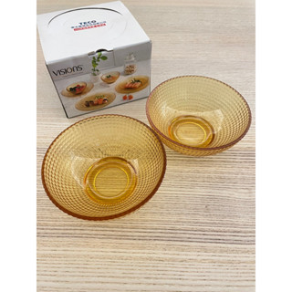 VISIONS 康寧 Generation 5吋碗 晶彩琥珀玻璃碗 可微波 400ml 兩入組