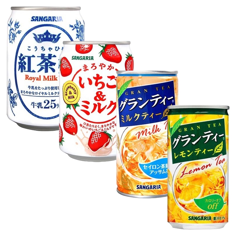 【日系報馬仔】SANGARIA (紅茶姬皇家／格蘭 奶茶)／草莓牛奶風味飲料／格蘭檸檬茶 空運禁送 DS007813x
