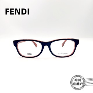 【明美鐘錶眼鏡】FENDI芬迪/FF-100J-7PP/膠框眼鏡 鏡腳滿版LOGO(紅色)/單一特價/明美鐘錶眼鏡