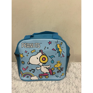snoopy史努比藍色便當袋、萬用袋（正面PVC材質、背面尼龍材質）