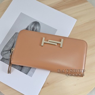 睿鈞國際精品 TODS DOUBLE T 經典小牛皮拉鍊長夾.淺駝色 現貨
