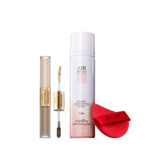 MKUP 美咖 精修輪廓高光修容液+空氣感精華粉底液+粉撲(竹炭/G蛋糕/三角/氣墊)隨機出貨｜MKUP美咖官方旗艦館