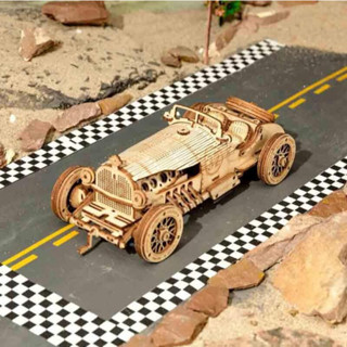 轉蛋玩具館 Robotime ROKR 立體 木製 組裝模型 大獎賽跑車 MC401 現貨