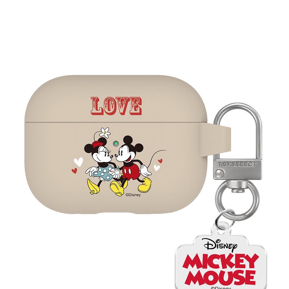 【TOYSELECT】Disney經典-米奇與米妮的真愛強悍防摔AirPods保護套(附吊飾)