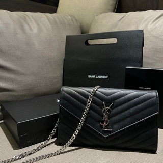 （售出）📢二手近新 經典秒殺的銷量冠軍❤️YSL Saint Laurent Woc 黑銀魚子醬大款 正品