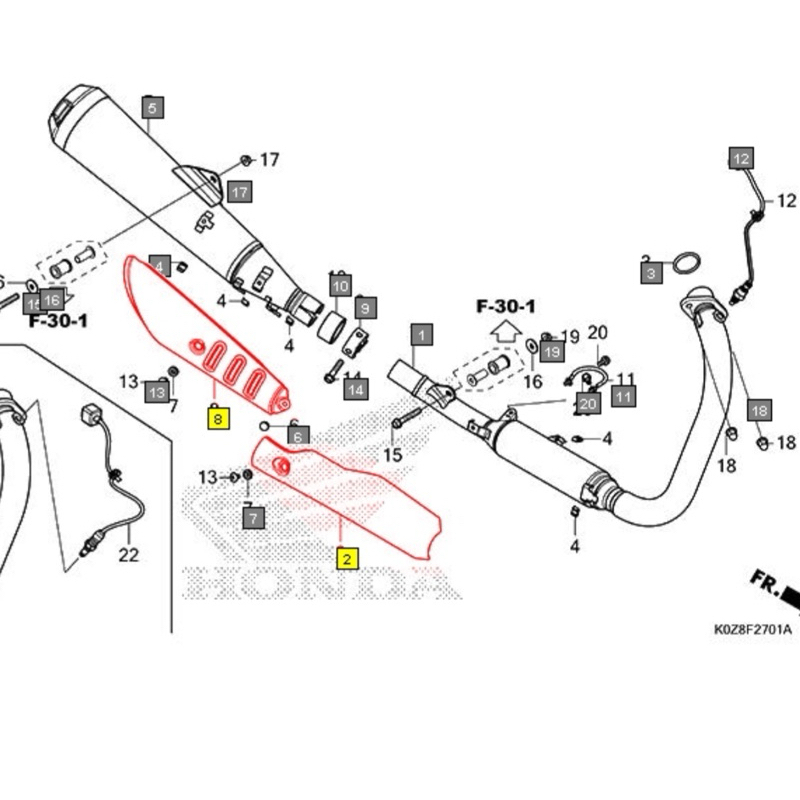 CB350 RS 排氣管 防燙蓋 18155 18355-K0Z-920