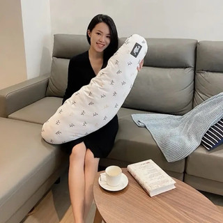 比利時Doomoo 有機棉舒眠大抱枕/孕婦枕/月亮枕（減輕壓力舒緩不適給予側睡特定部位支撐